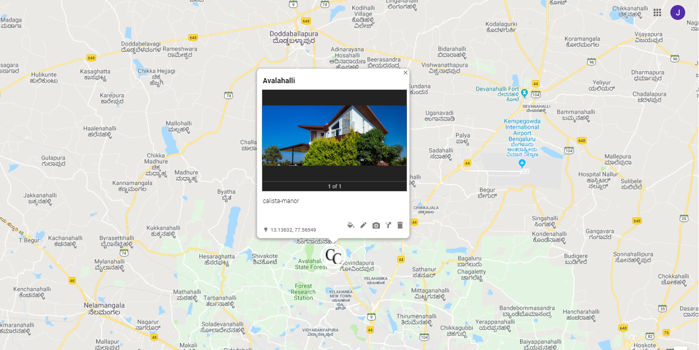 Calista Manor - Location Map